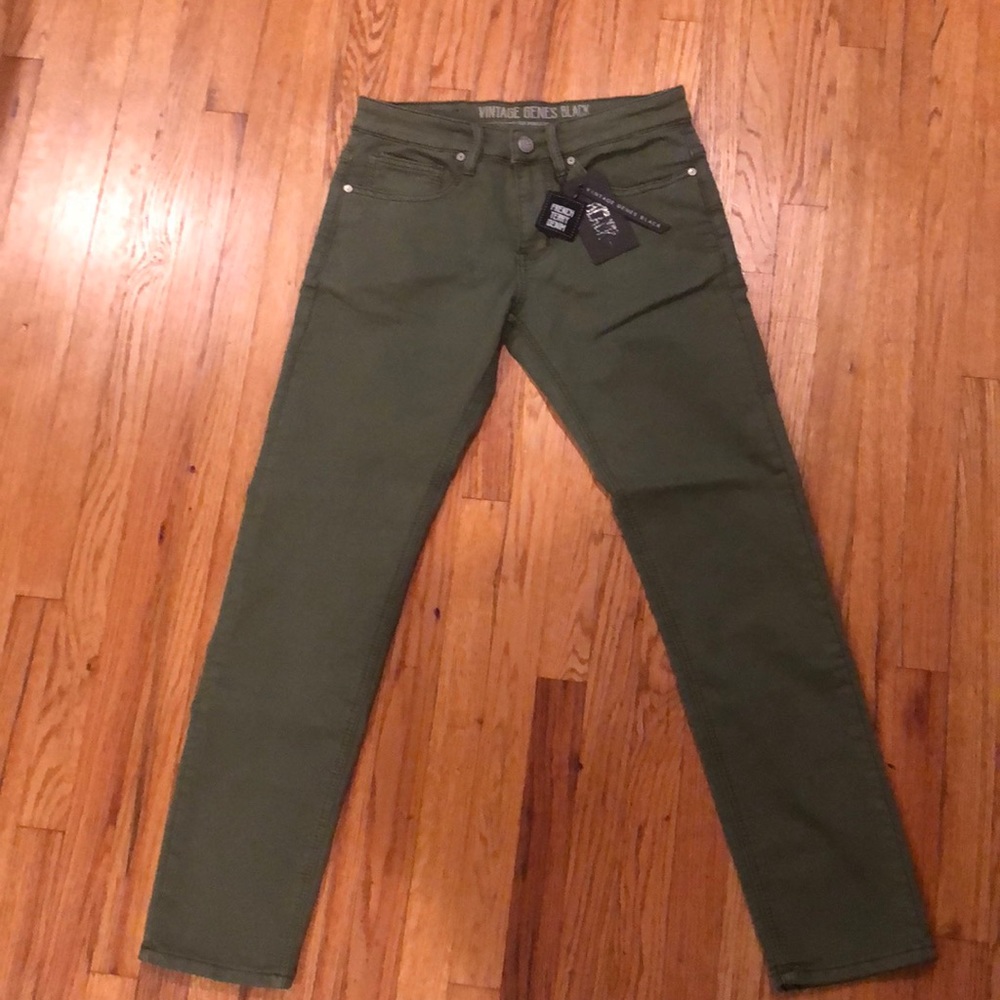 VINTAGE GENES BLACK - Olive green pants